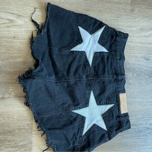 Black Star-Patterned Women's Shorts